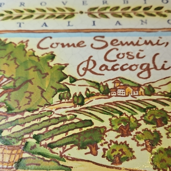 Italian Proverb Rustic Ceramic Tile Wall Art - Picture 2 of 3